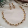 Simple Diamond Alike White AD Stone Necklace