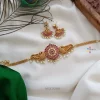 Stone Pendant Dual Peacock Design Choker