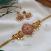 Stone Pendant Dual Peacock Design Choker