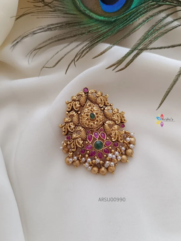 Peacock Gold Bead Drop Jadabilla