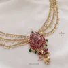 Dual Peacock Kemp Hair Brooch with Pearl Chain
