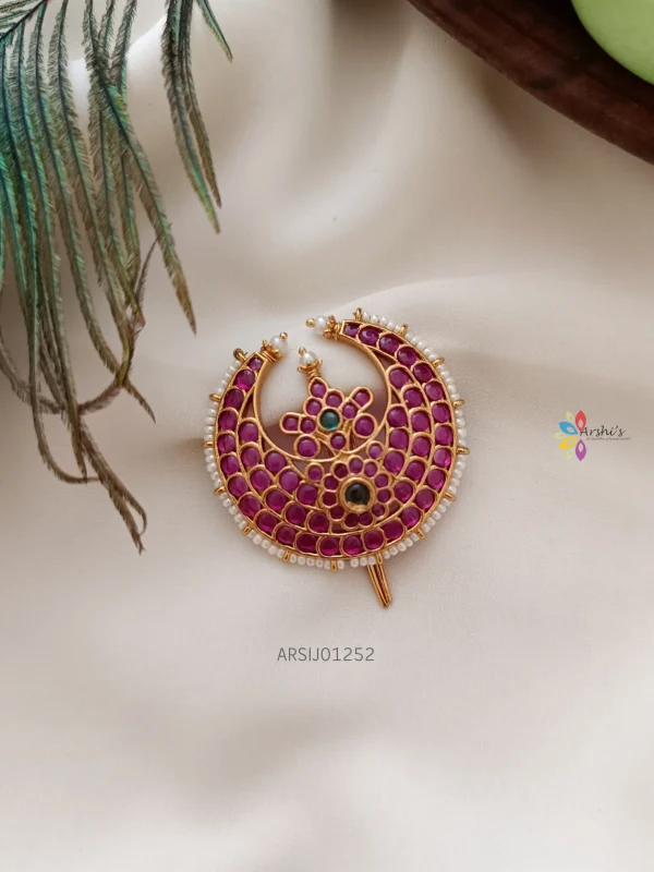 Kemp Stone Moon Hair Brooch