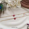 Double Lotus Design Kemp Stone Anklets
