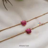 Double Lotus Design Kemp Stone Anklets