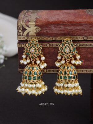 Green Stone Bridal Jhumka