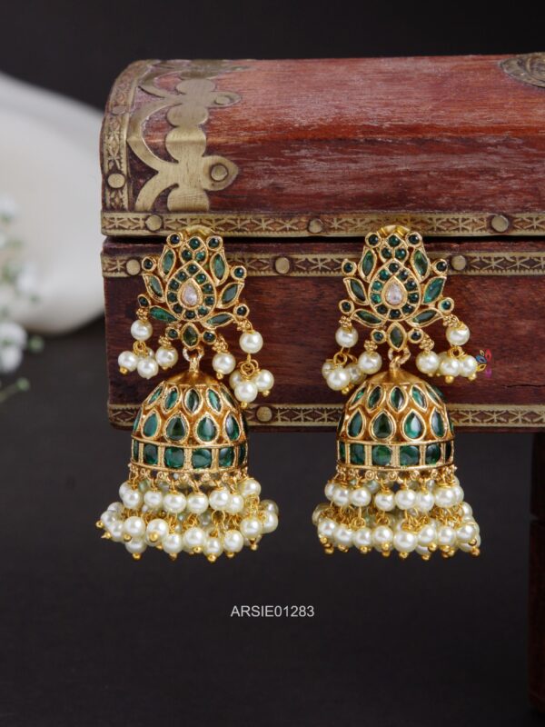Green Stone Bridal Jhumka