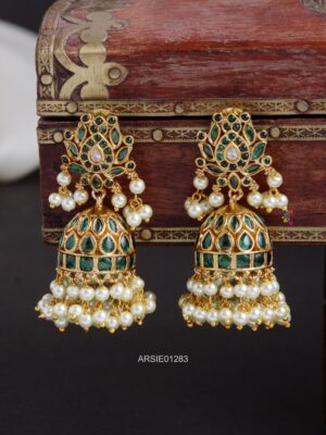 Green Stone Bridal Jhumka