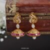 Elegant Peacock Pearl Drop Jhumka