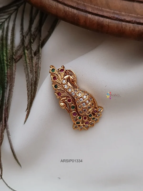 Traditional Peacock Design Saree Pin