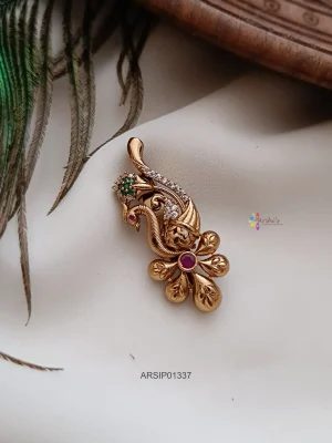 Antique Peacock Design Saree Pin
