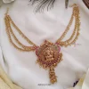 Antique Temple Hair Brooch with Gold Bead Chain