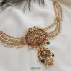 Flower Design Hair Brooch with Pearl Chain