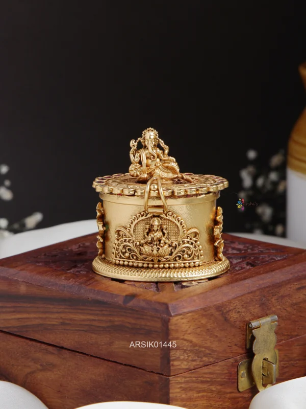 Goddess Ganesha an Lakshmi Kumkum Box