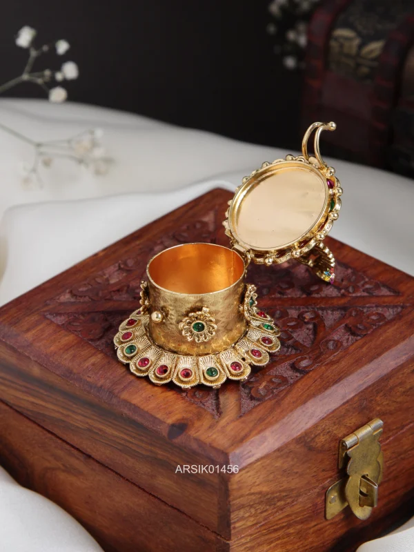 Peacock Design Kumkum Box