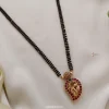 Black Bead with Red Stone Mango Pendant Chain