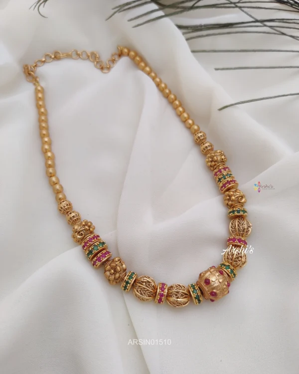 Antique Gold Ball Necklace