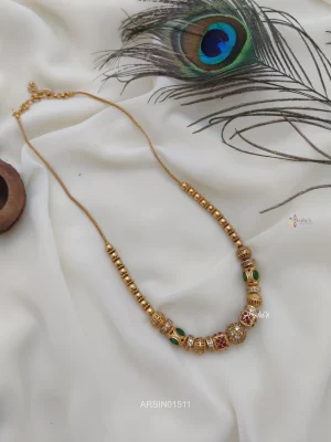 Trendy Antique Gold Ball Necklace