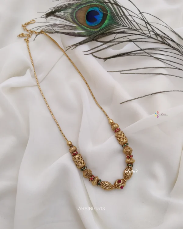Simple Antique Gold Ball Necklace