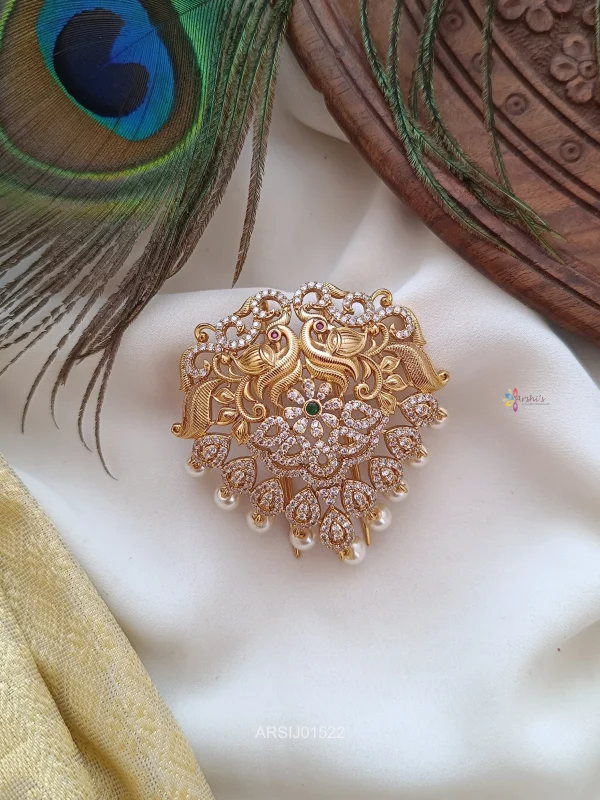 Peacock with AD Stone Hair Accessory