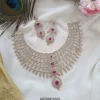 Diamond Look Like Ruby Stone Layered Necklace