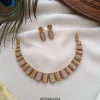 Cylinder Design White Stone Necklace